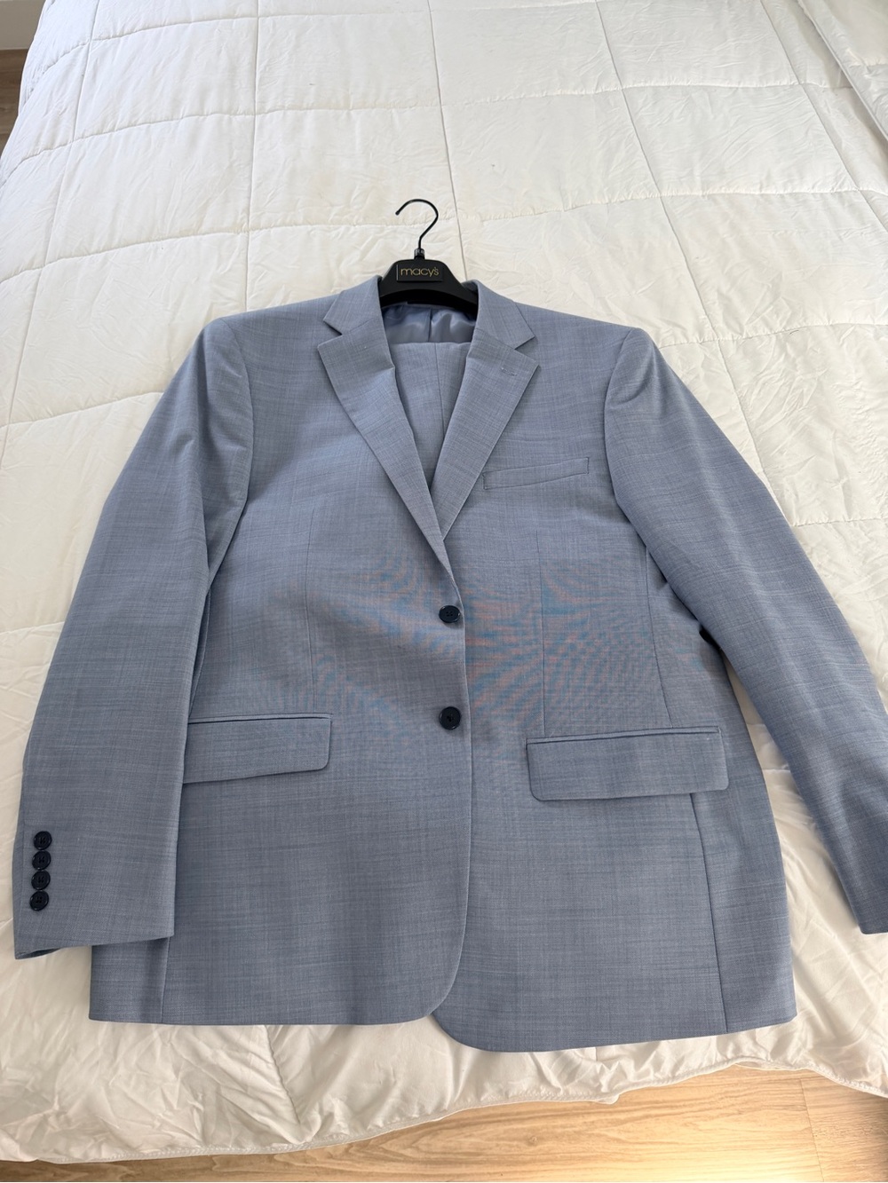 Calvin Klein Pale Blue Men's Two-Button Suit Jacket
